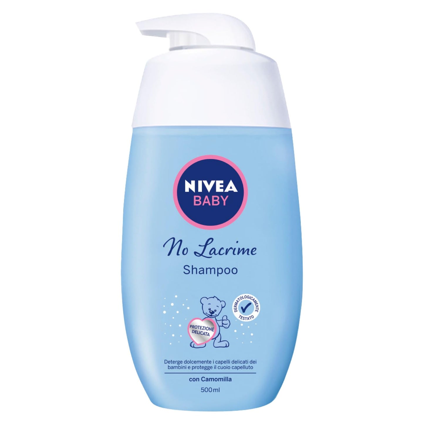 Nivea Baby Shampoo No Lacrime Detergente Capelli Bambini Senza Coloranti Artificiali Docciashampoo delicato e ipoallergenico con Camomilla Senza Alcool e Parabeni - 5 Flaconi da 500ml