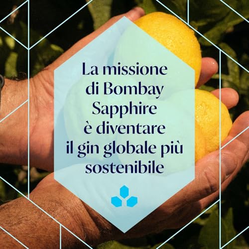 Miniature di Bombay Sapphire London Dry Gin, 40% vol., 5 cl / 50 ml (Confezione da 12), gin 100% infuso a vapore con 10 botanical accuratamente selezionati