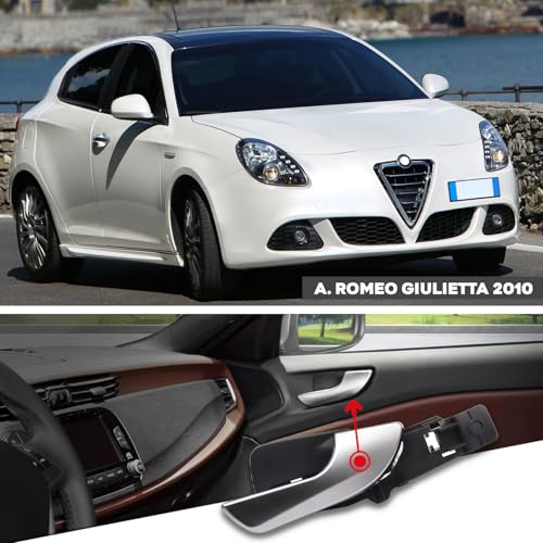 CG94 - Maniglia Apriporta Interna Anteriore Compatibile per Auto A. ROMEO GIULIETTA 2010 Satinata
