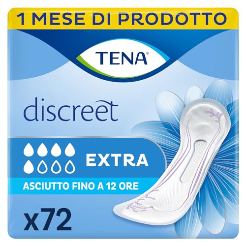 TENA Discreet Extra Plus InstaDry Pacco Scorta Mensile - Assorbenti per perdite urinarie femminili, discreti e confortevoli, 6 confezioni x 16 pezzi