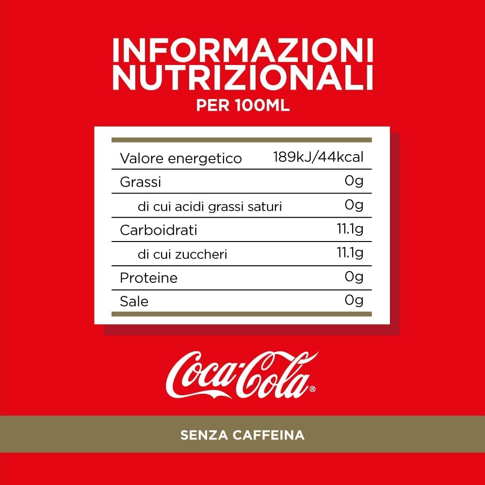 6 X Cola-Cola Senza Caffeina bevande gassate PET 1,5 litri di coke senza caffeina analcolica