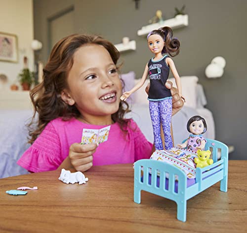 Barbie Babysitter Doll with baby and accessories Set da gioco per dormire