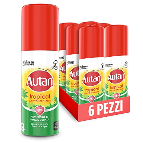 Autan Tropical Mini Spray Antizanzare Contro Zanzare Comuni, Tigre e Tropicali, Insetto Repellente Adatto ai Luoghi Tropicali, 50 ml