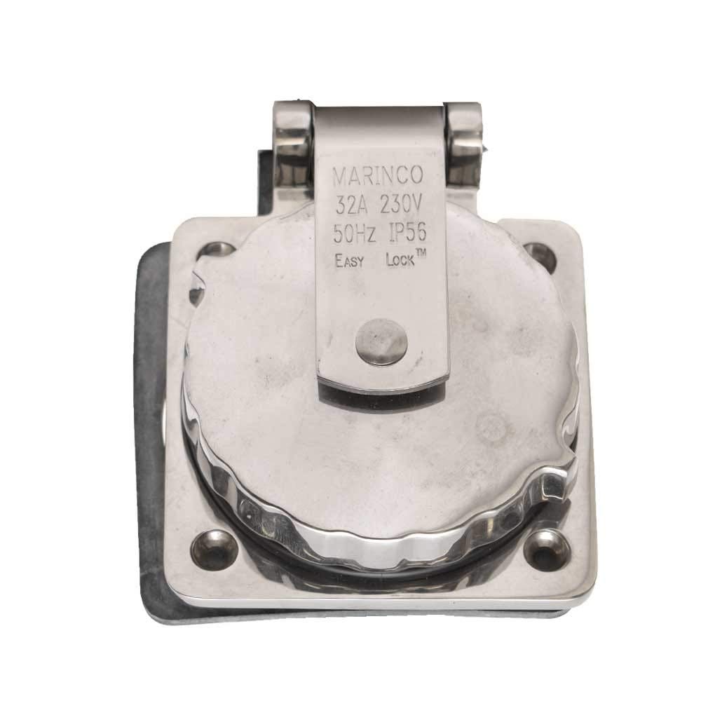 Spine e prese energia MARINCO, V: 220, A: 32-50, Modello: BIPOLARE MONOFASE 3 FILI 32-50 A (USA), Descrizione: Presa in Inox AISI 316, contatti maschio