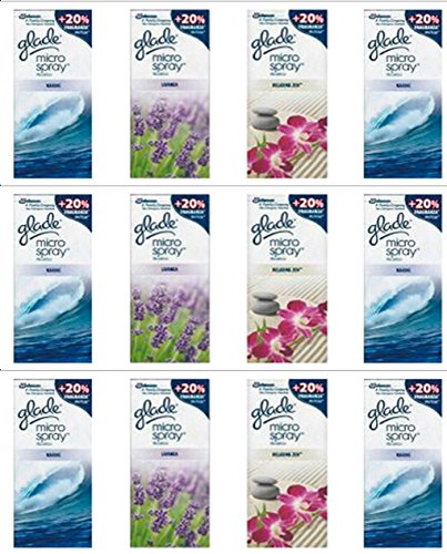 12 Ricariche Glade Per Diffusore elettrico Microspray Ricarica Micro spray