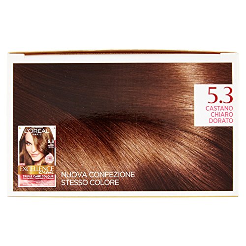 l'Oréal Paris Excellence Crema Colorante Triplo Trattamento Avanzato, 5.3 Castano Chiaro Dorato