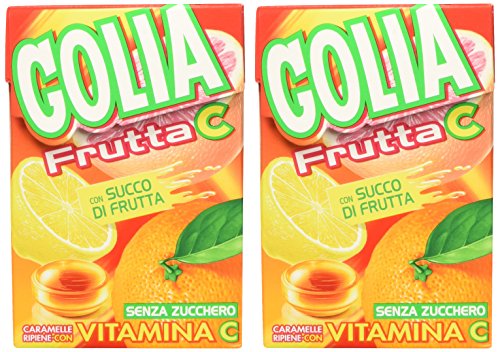 Golia Frutta C Caramelle Ripieni con Vitamina C, Confezione da 2 x 46g