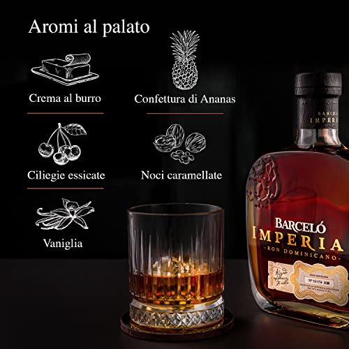 Ron Barceló Imperial – Bottiglia da 700 ml di Rum Ambrato, Invecchiato Naturalmente fino a 10 anni in Barrique di Rovere, Rum Dominicano da 100% Succo di Canna da Zucchero