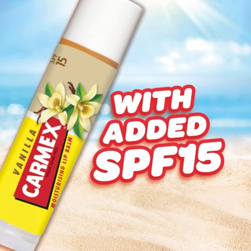 CARMEX VanillaMoisturising Lip Balm Click Stick per labbra morbide e protette con SPF15 (4,25 g - 1 pezzo)