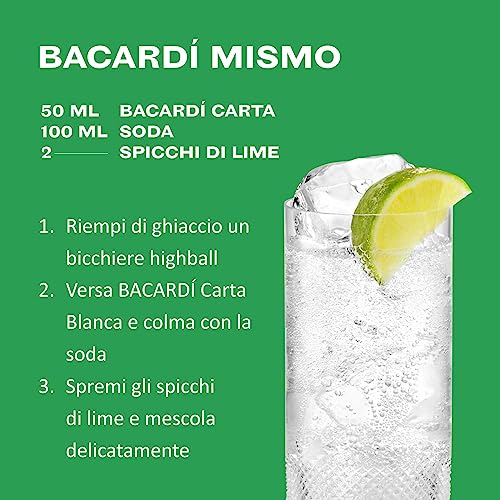 BACARDÍ Carta Blanca White Rum, Rum Bianco dei Caraibi
