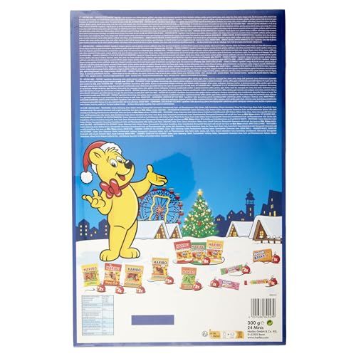 Haribo Calendario dell'Avvento 2024 | 24 Mini Bustine Assortite, Gusto Frutta, Ideali come Attesa del Natale, 300 g