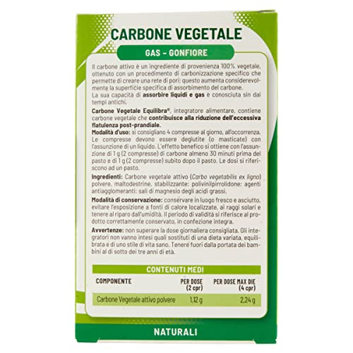 equilibra Integratori Alimentari, Carbone Vegetale,