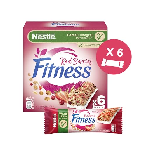 FITNESS Red Berries Barrette di Cereali Integrali con Frutti Rossi, 6 barrette da 23,5g (141g)