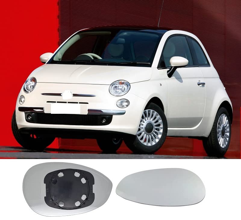 CG94 Vetro Specchio Più Piastra Termica Retrovisore Compatibile Grande Punto 2005, Grande Punto EVO 2009, 500 dal 2007 (Lato Destro)