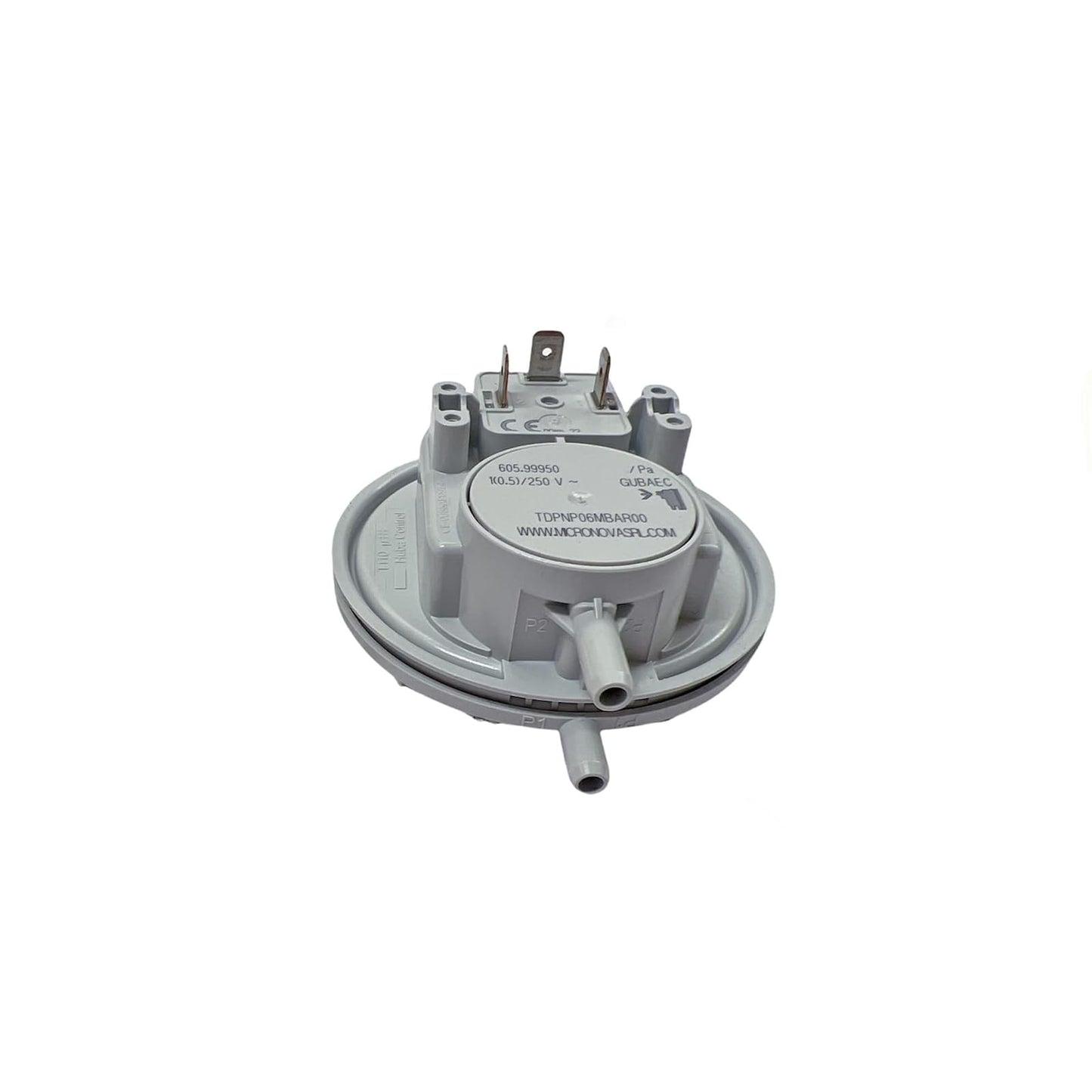 CG94 - Pressostato Differenziale Serie 605 HUBA CONTROL | 20/10 Pascal | per Aria e Fumi | Policarbonato | SPDT | Verticale | Compatibile con Stufe e Caldaie
