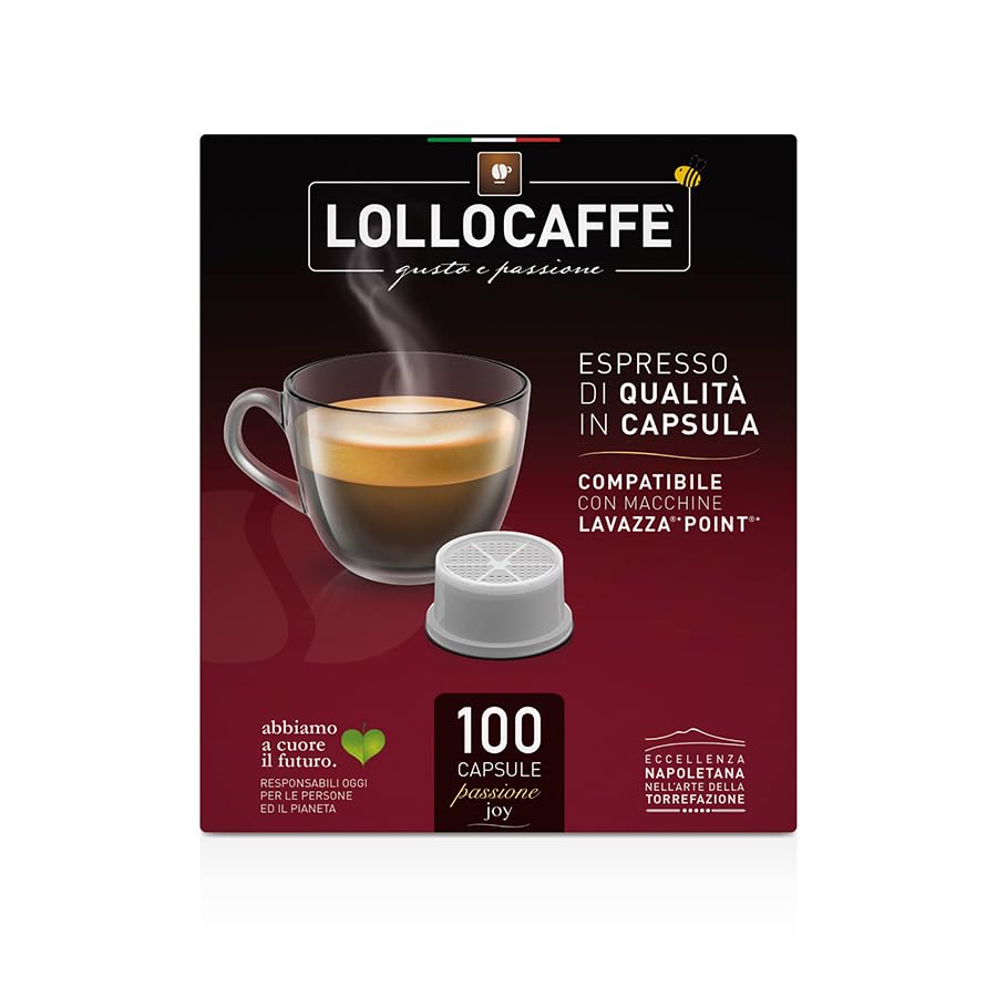 Lollo Caffè Passione Joy, Miscela Argento - 800 (8x100) Capsule - Compatibili con le Macchine ad uso domestico Lavazza* Espresso Point*