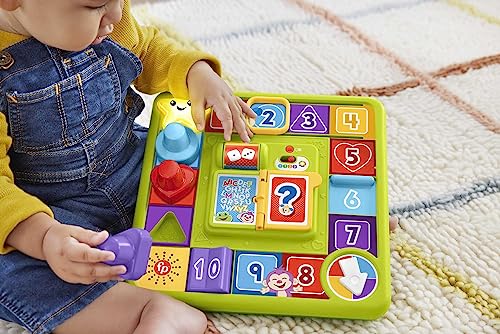 Fisher-Price Pannello Interattivo di Cagnolino, Gioco sensoriale per Neonati con luci e contenuti didattici Smart Stages