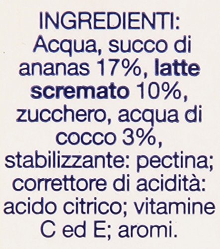 Santal - Succo Ananas Cocco, con una Goccia di Latte - 12 pezzi da 1 l [12 l]