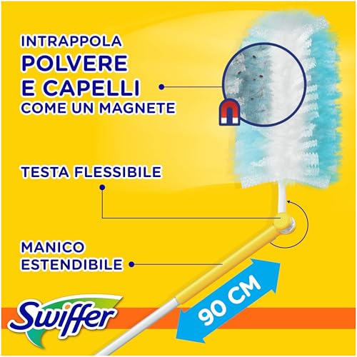 Swiffer Duster Piumini Catturapolvere Manico + 2 Piumini