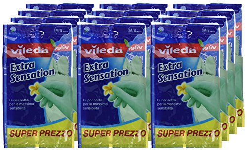 Vileda Extra Sensation Guanti Multiuso, Taglia M [Confezione da 12]