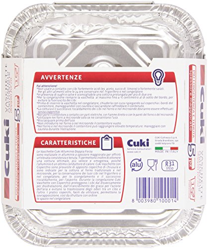 Cuki - Vaschette, Alluminio con Coperchi - 6 confezioni da 5 pezzi [30 pezzi]