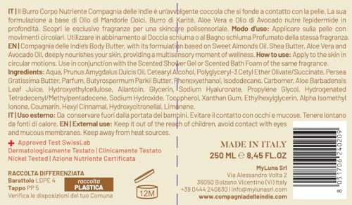 Compagnia delle Indie - Burro Corpo - Burro Corpo Profumato - Burro Corpo Solido - Burro Corpo Pelli Delicate - Formato 250 ml