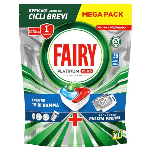 Fairy Platinum Pastiglie Lavastoviglie, Detersivo Lavastoviglie Plus. Brillantante