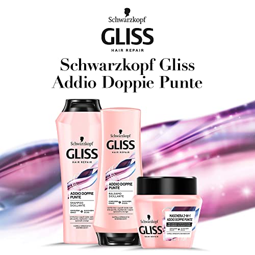 Schwarzkopf Gliss, Shampoo Addio Doppie Punte, per Capelli Spezzati e Danneggiati, ad Azione Fortificante, con Olio di Semi di Uva, 250ml