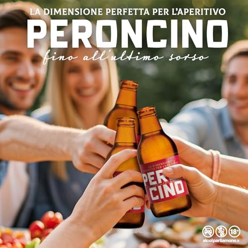 Peroncino Cassa con 24 Birre in Bottiglia da 25 cl, 6 L, Birra Lager con Malto 100% Italiano dal Gusto Moderatamente Amaro, Gradazione Alcolica 4.7% Vol