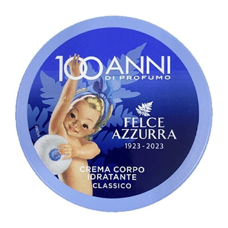 Paglieri Felce Azzurra Crema corpo idratante, 3 confezioni da 250 ml, + 1 confezione di talco in polvere Felce Azzurra inclusa, 100 g