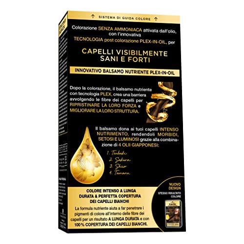 Schwarzkopf Palette Oleo, colorazione permanente copertura professionale capelli bianchi, 4-6 Castano Dorato, confezione singola