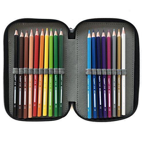 ASTUCCIO 3 ZIP - CARIOCA - attrezzato con penne, matite, pennarelli