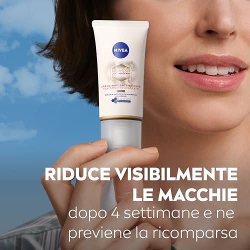 NIVEA Luminous630 Anti-Macchie Crema Mani antiage Trattamento Avanzato SPF 15 50 ml, Fomula antirughe e antimacchie con Acido Ialuronico e Thiamidol brevettato, Crema mani secche e screpolate