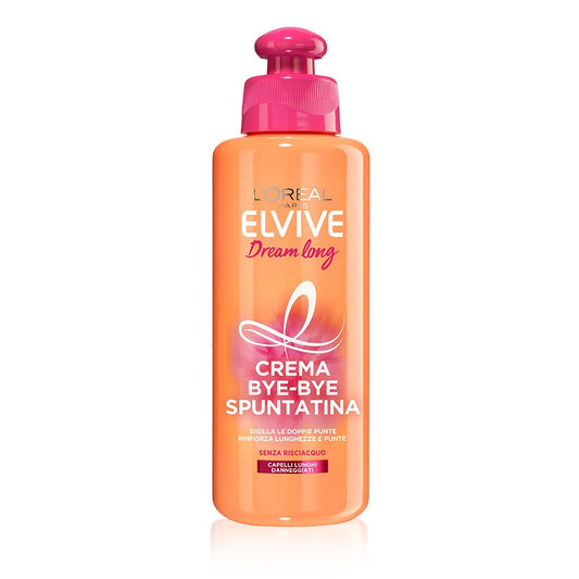L'Oréal Paris Trattamento Elvive Dream Long, Crema Capelli senza Risciacquo Bye-Bye Spuntatina per Capelli Lunghi Danneggiati, 200 ml
