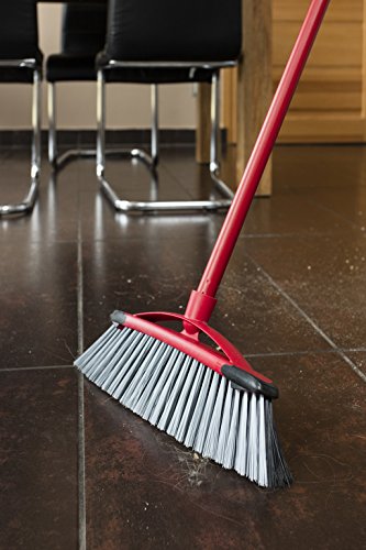 Vileda Classica 2 in 1 Scopa con Manico, Fibre per Polvere e Capelli, Plastica, Rosso/Nero, 32x5.3x78 cm