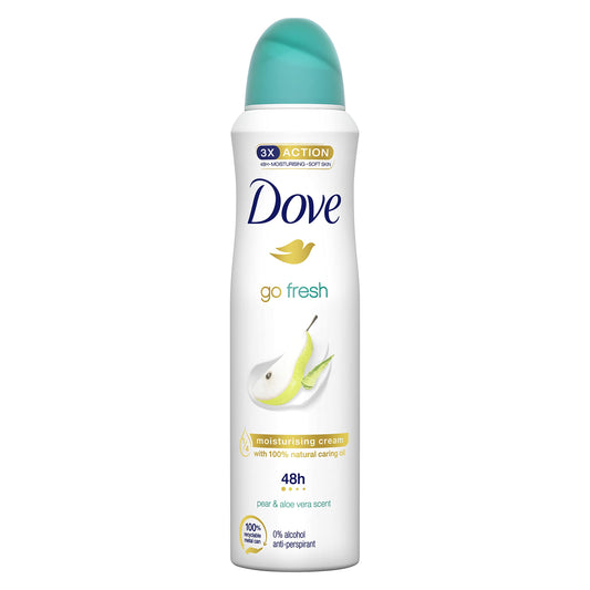Dove Deodorante spray antitraspirante pera e aloe vera, 6 x 150 ml