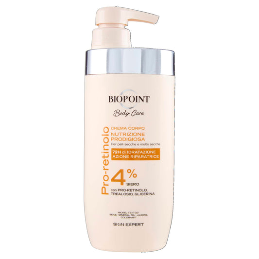 Biopoint - Crema Corpo Nutrizione Prodigiosa, Azione Nutriente e Protettiva per la Pelle Secca e Molto Secca, Ideale per Uomo e Donna, Dona Elasticità e Morbidezza, 500 ml
