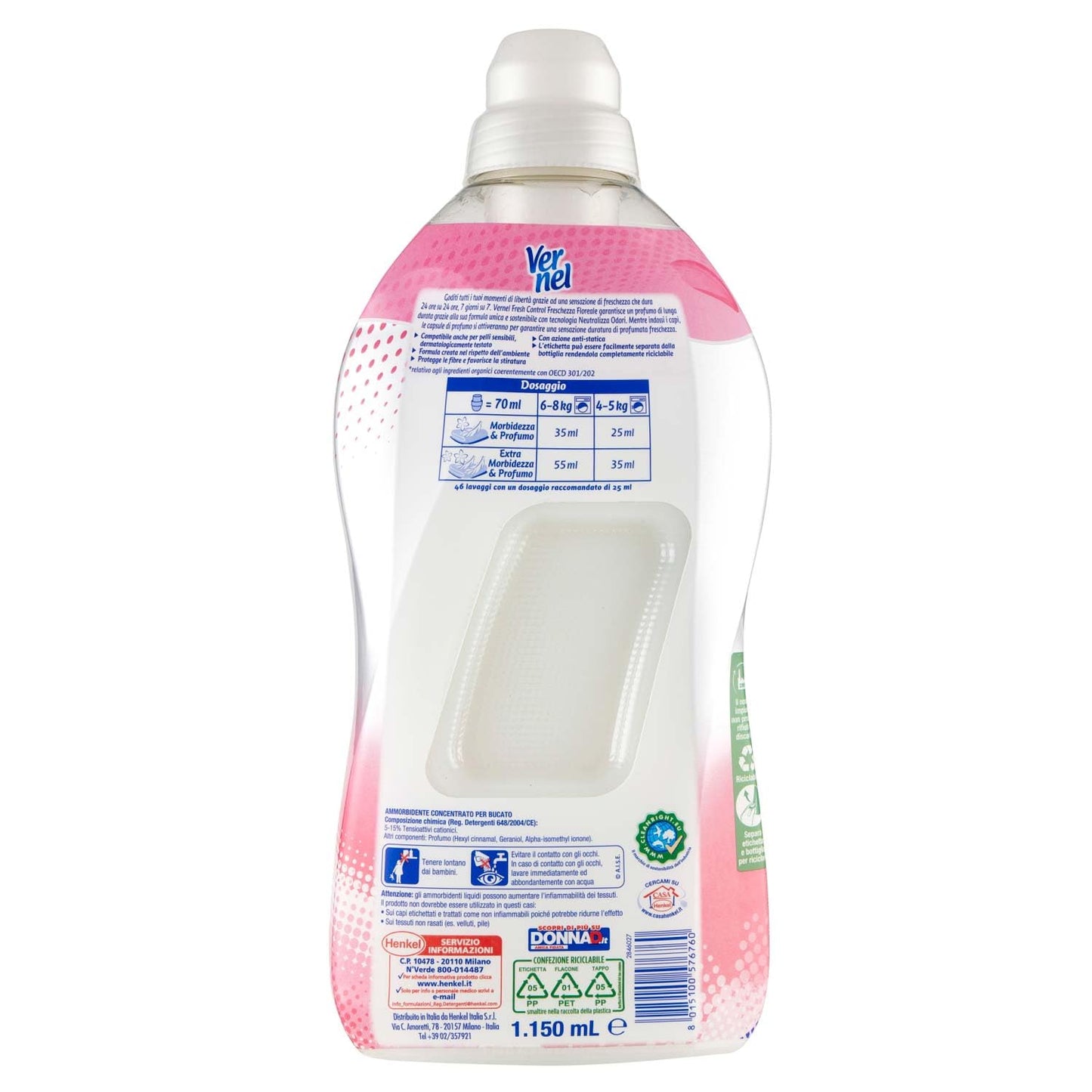 Vernel Fresh Control Ammorbidente, 46 Lavaggi, 1150ml