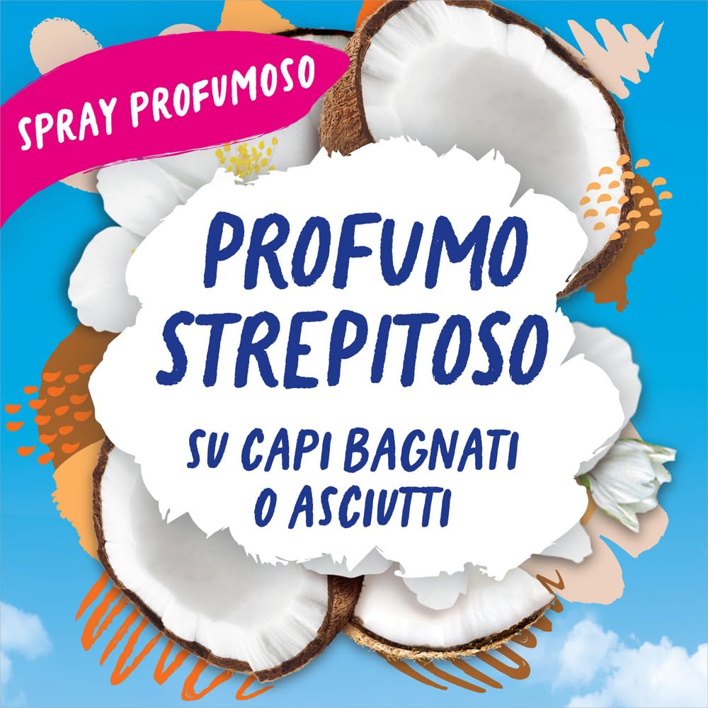 Fabuloso Spray Profumatore per Tessuti Cocco e Fiori Bianchi 250 ml, Profumatore per Tessuti, Rinfresca i Capi, Spruzzo Sottile e Uniforme, Utilizzabile su Capi e Tessuti Bagnati