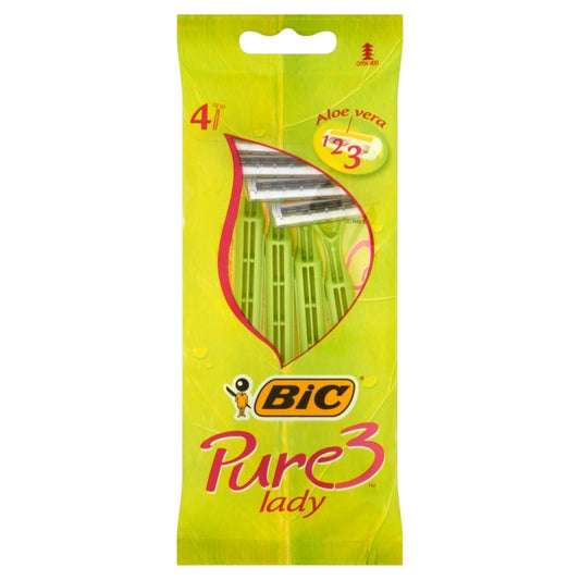 BIC Pure 3 Lady - Rasoio da donna, confezione da 2 (2 x 4 pezzi)