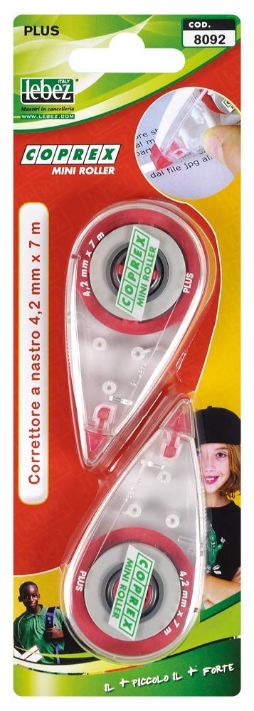 Coprex Lebez 8092 Blister 2 Correttore a nastro Mini Roller