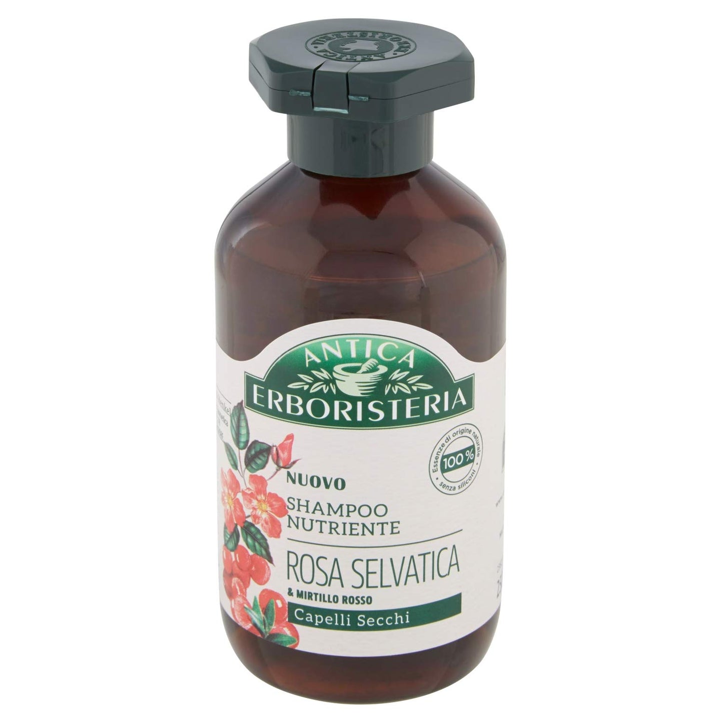 Antica Erboristeria Shampoo Rosa Selvatica per Capelli Secchi, 250 ml
