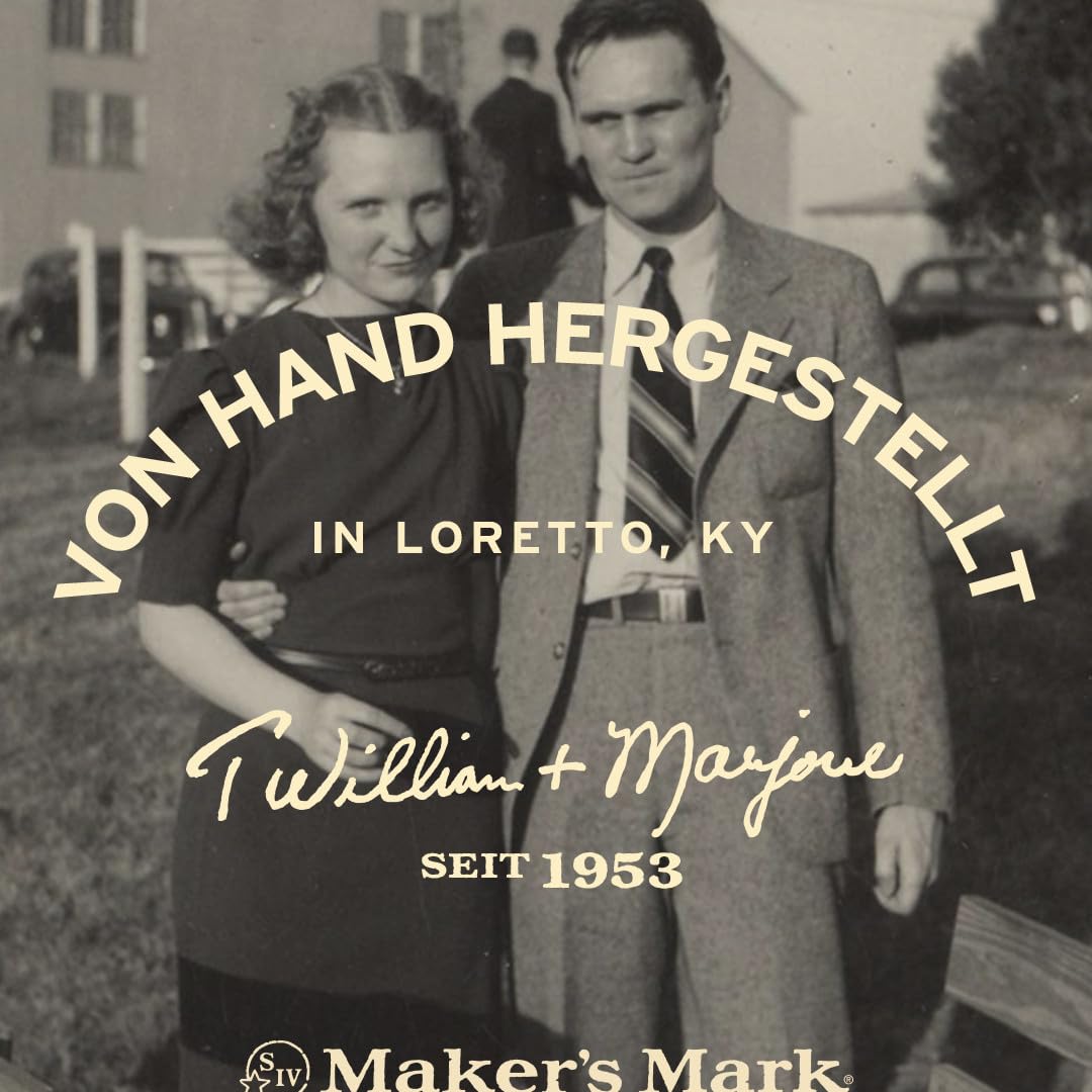 Maker's Mark, Kentucky Straight Bourbon Whisky, bourbon dolce e soft dall'iconica chiusura in cera rossa - bottiglia in vetro da 700ml