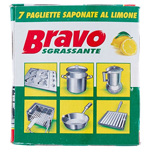 Bravo - Pagliette Saponate Al Limone per Detergenti per la Cucina, 7 Pezzi