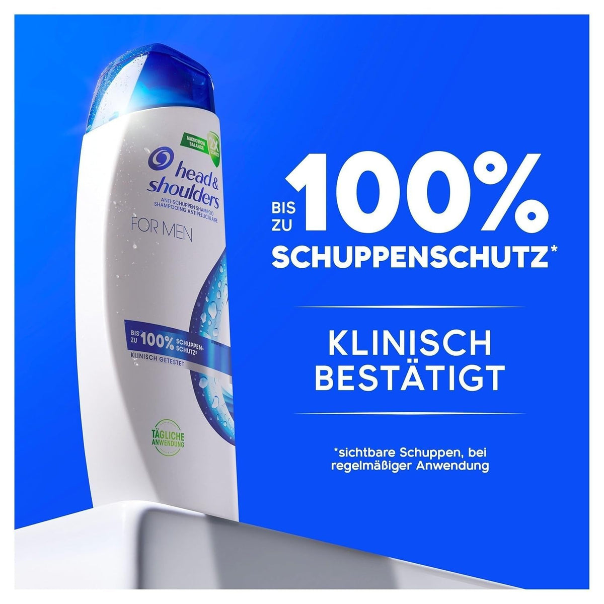Head & Shoulders Head & Shoulders For Men Shampoo anti-forfora, fino al 100% di protezione per capelli e cuoio capelluto, confermato clinicamente, dermatologicamente testato, 300 ml
