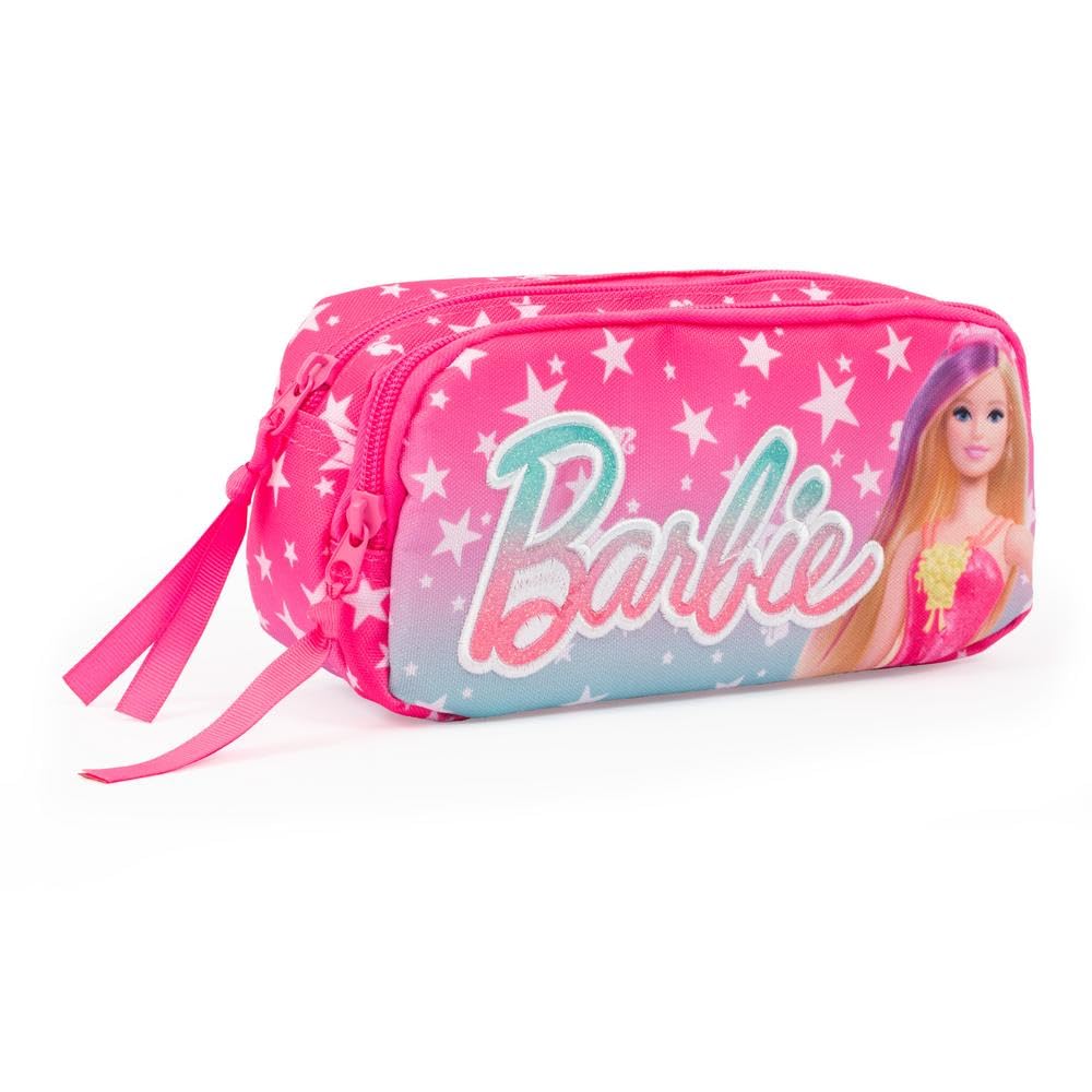 Giochi Preziosi Barbie - Maxi Bustina Portapenne Scuola Barbie, 2 Zip, Capienti Tasche Per Pastelli Pennarelli E Tutto Il Materiale Scolastico Necessario Dimensioni 22X6X14