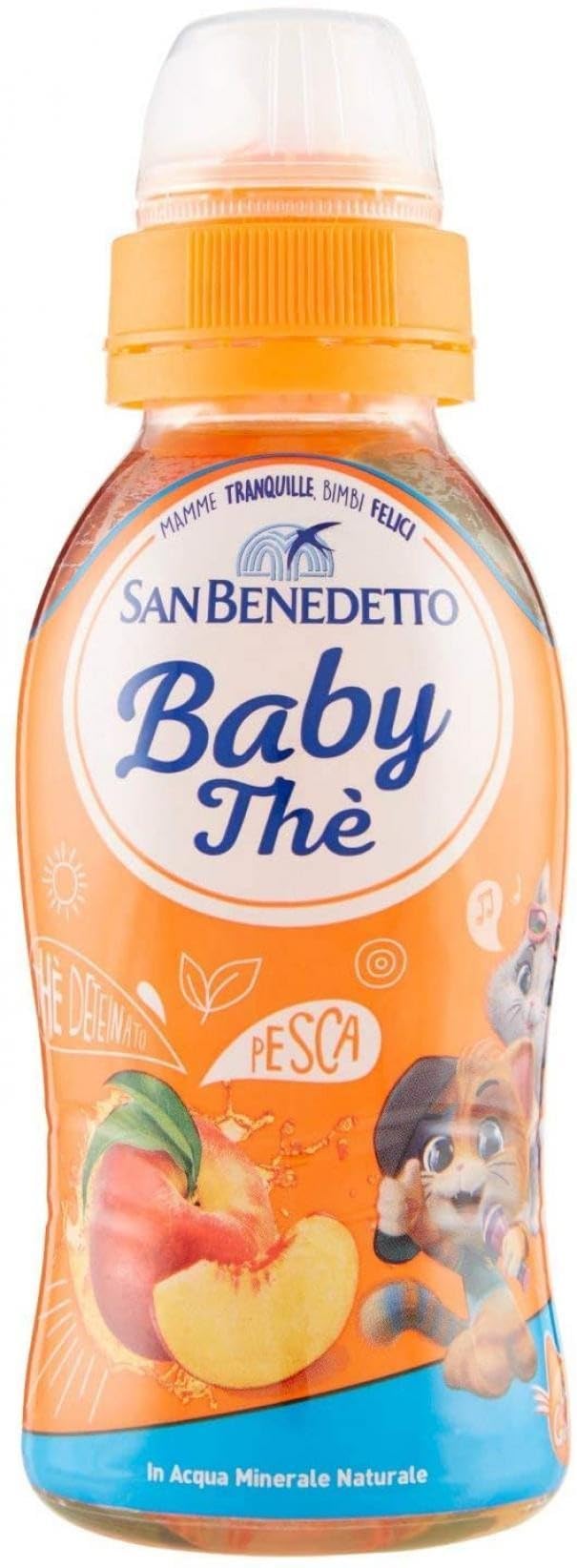 San Benedetto - Bevanda Analcolica di The' Deteinato alla Pesca - 24 pezzi da 250 ml [6 l]
