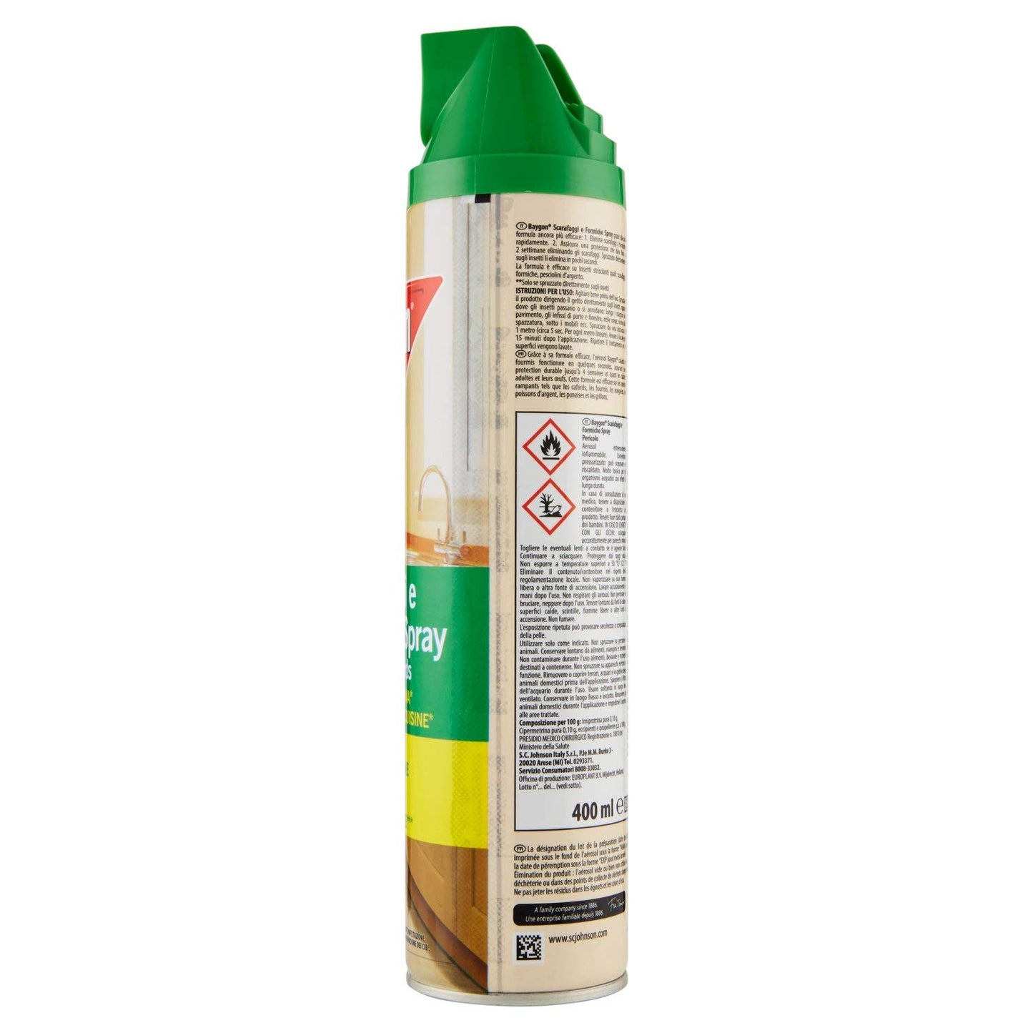 Baygon Scarafaggi e Formiche Protezione Cucina 400 ml, 4 Confezioni da 400 ml