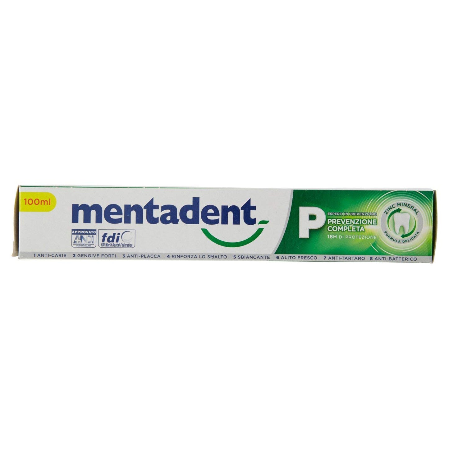 Mentadent P Prevenzione Completa Dentifricio per Una Bocca Sana, con Antibatterico, 100 ml