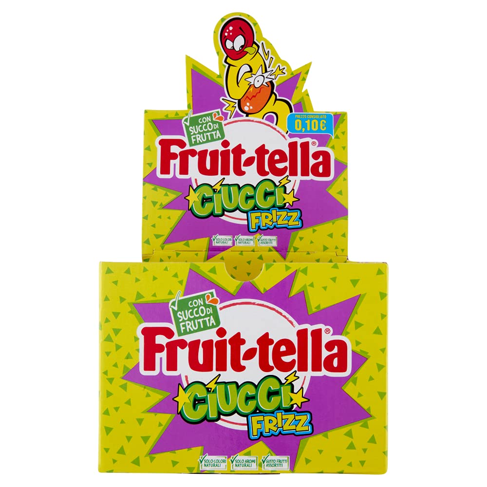Fruittella Ciuccio Frizz, Caramelle Gommose Frizzanti, Gusto Frutti Assortiti, Idee Regalo per Compleanni e Feste, Box da 150 pezzi Incartati Singolarmente